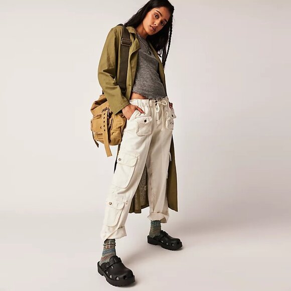 Free People Tahiti Herringbone Cargo Pants NWT - Picture 6 of 14